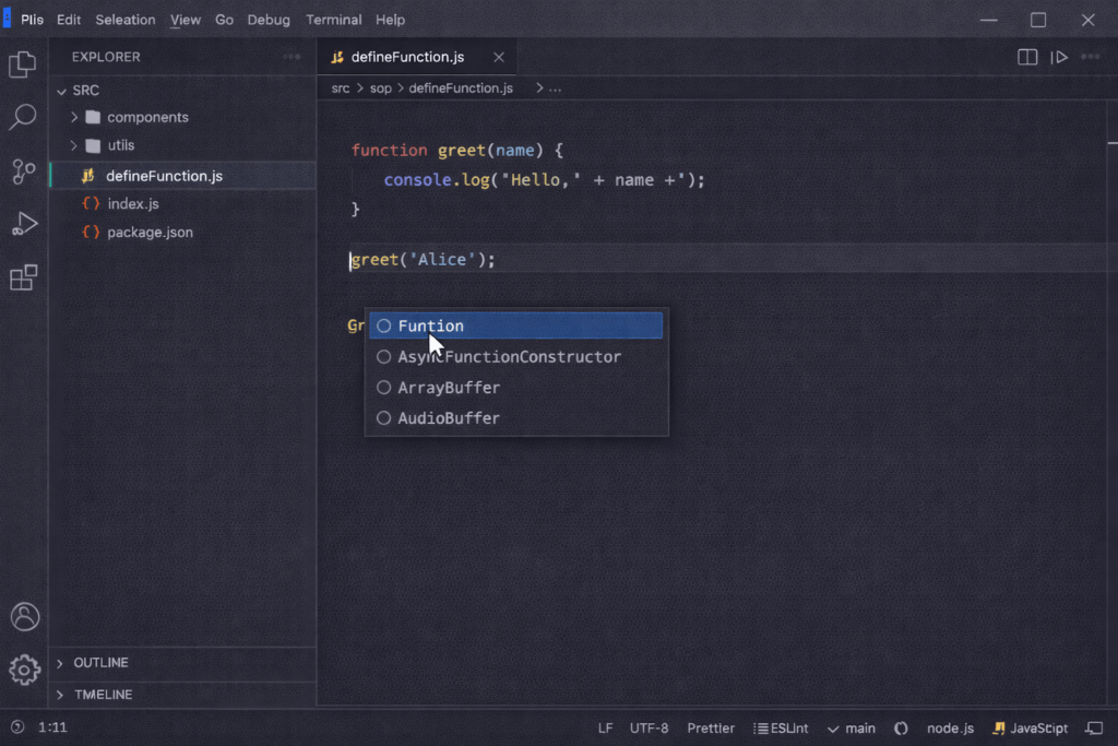 初めての関数定義：再利用可能なコードブロックを作る（VSCODE画面）