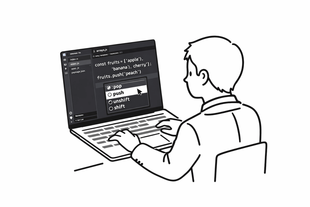 データ構造の基礎配列の便利なメソッドのVSCODE画面